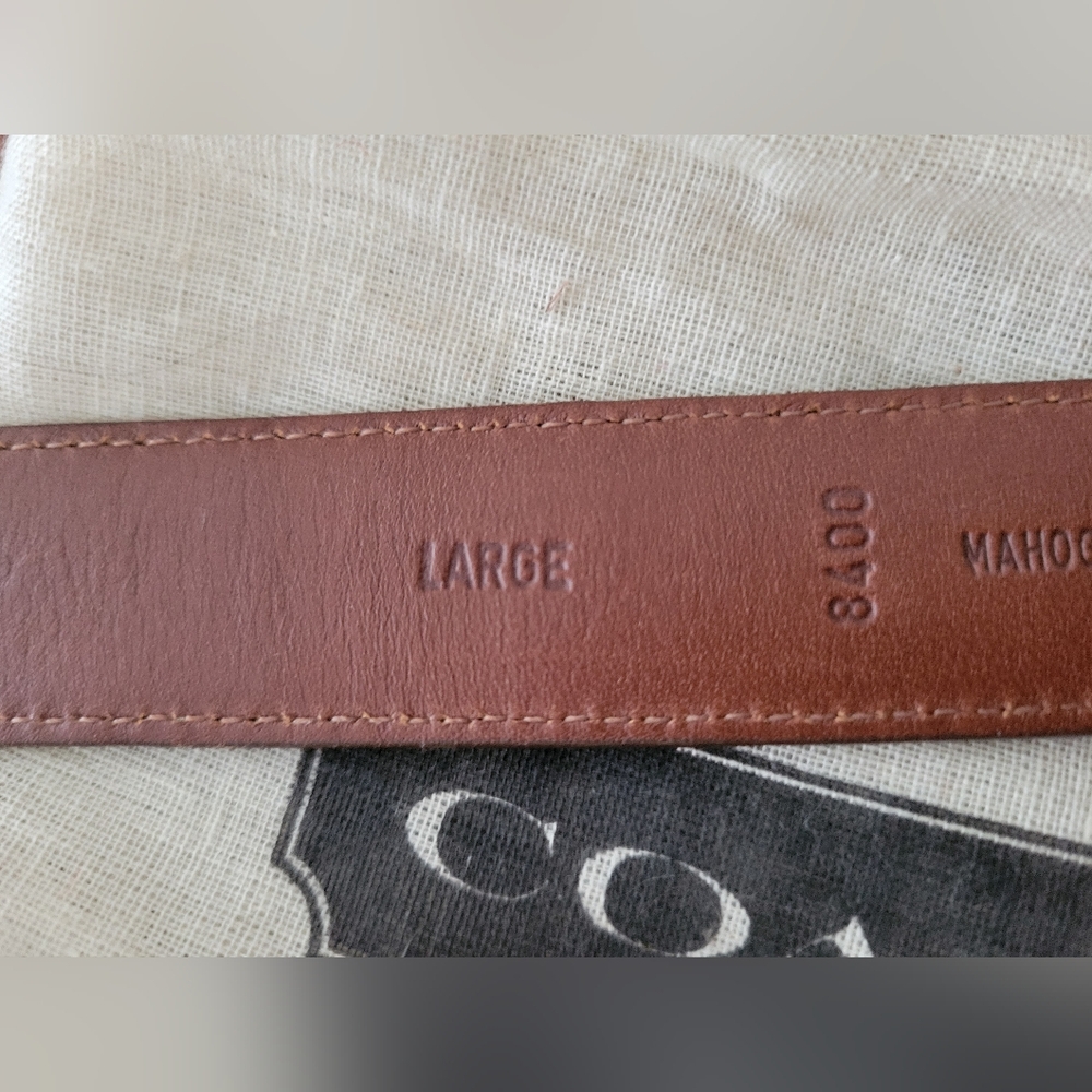 Women's Coach 8400 Dark Brown Cowhide Leather Belt (L) - Picture 4 of 8